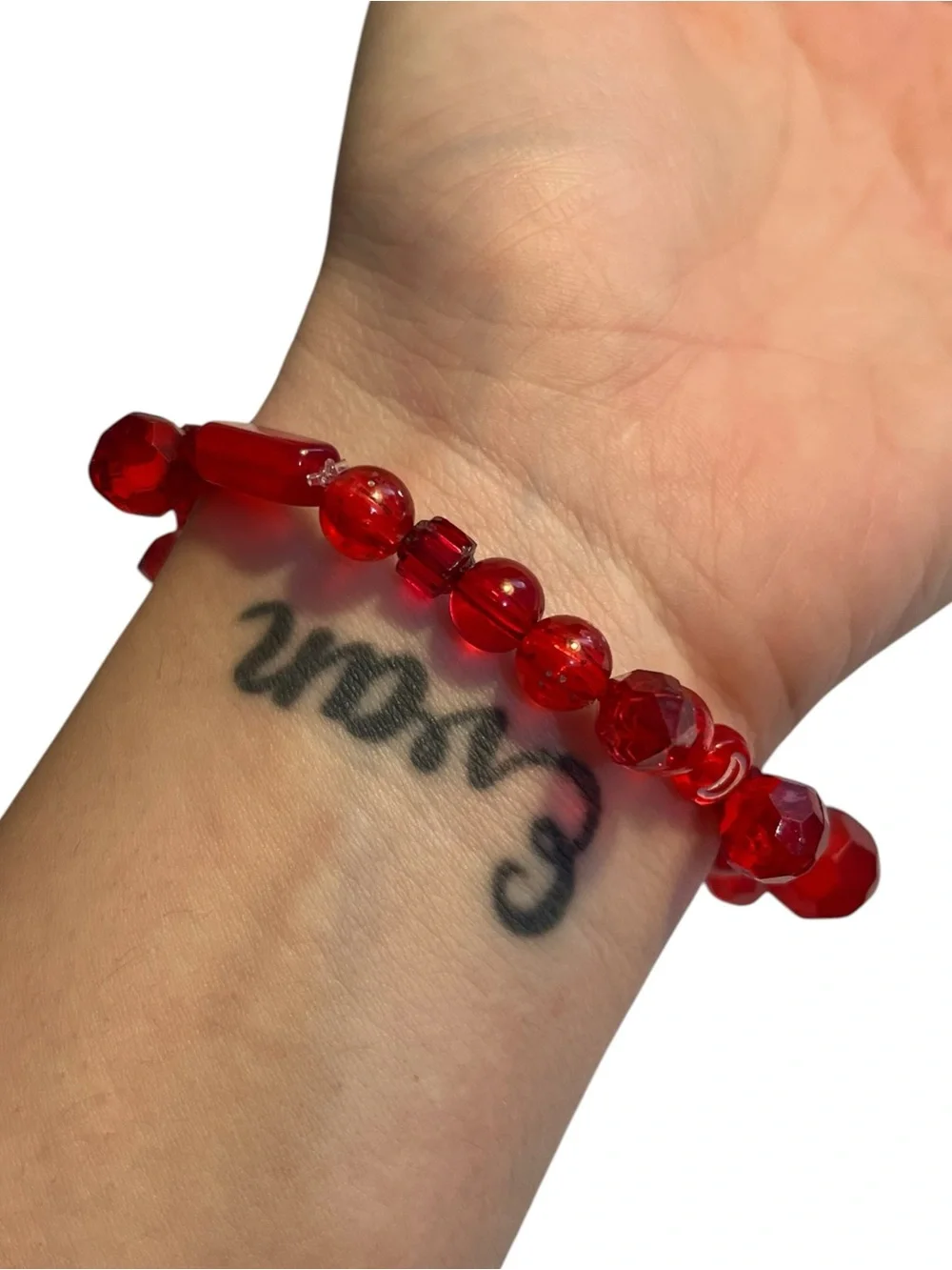 🍭5 for $20🍭 Red Acrylic Crystal Beaded Stretch Bracelet CC M